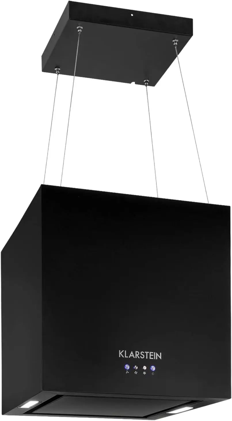 Klarstein Kronleuchter Campana de Isla, Campana Extractora Suspendida para Isla, de Recirculación con Filtro, Montaje en Techo, Iluminación LED