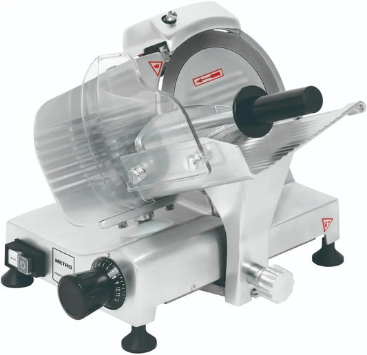 METRO Professional Cortafiambres GFS3019, Cuchilla 19, 5 cm, Grosor 0-12 mm, 120 W, Aluminio Anodizado, Plata