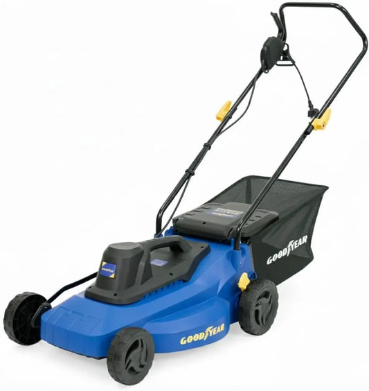 Goodyear, Cortacésped Eléctrico Rotativo 1800W, Ancho de Corte 40cm, Motor 3200 RPM, Segadora Eléctrica para Jardín hasta 300m2, Ligero y Compacto