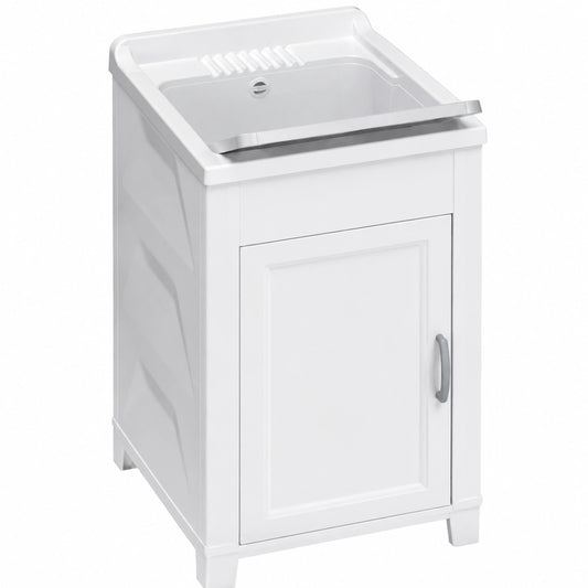 Mueble de baño de resina y PVC con lavabo blanco 45x50 cm