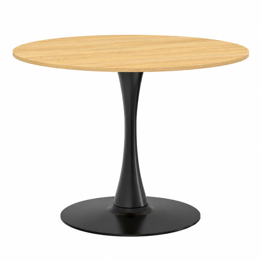 Mesa de Comedor Redonda para 4 Personas con Patas de Madera Estilo Tulipán, 100 cm