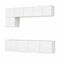 Conjunto de Muebles de TV Blanco 80x30x30cm con Vitrina y Cajones