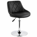 FURWOO Silla de Bar de Cuero PU Ajustable para Salón y Peluquería, Negra