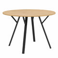 Mesa Redonda Industrial de Madera y Metal para Comedor, 4-6 Personas, 110 cm