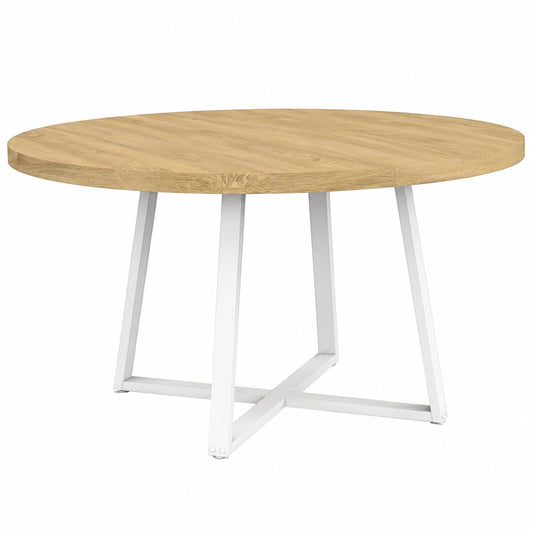 Mesa de Comedor Extensible Selma para 4 a 8 Personas, Madera y Blanco, 110-150 cm