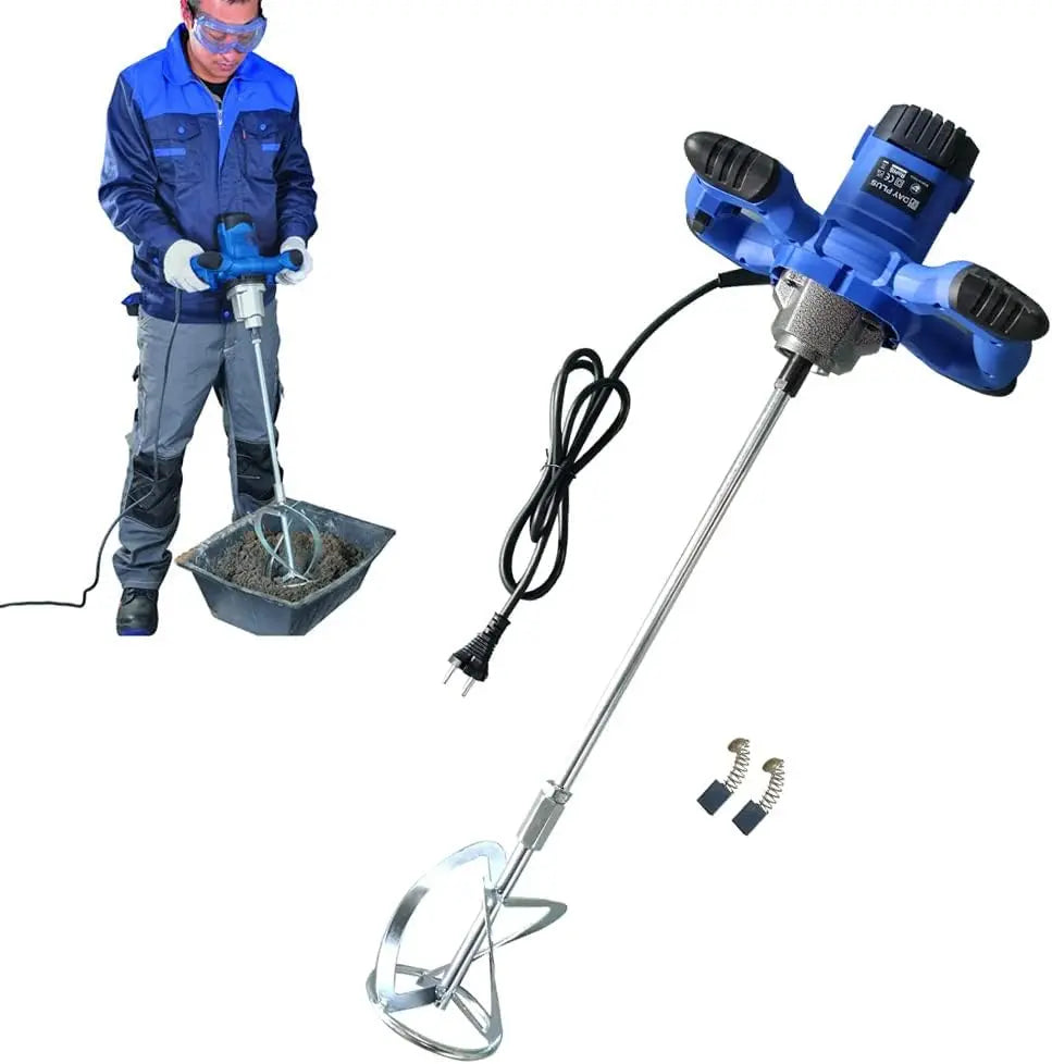 Mezclador de Mortero 2600W, 6 Velocidades de Ajuste, Varilla en Espiral M14 Para Mortero Ø 120 Mm, Batidor de Pintura Para Forro, Yeso, Cemento