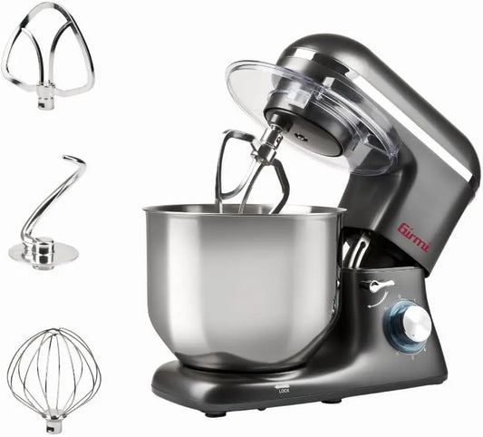 Girmi IM46 Batidora amasadora 1400 W, bol inox 8 L, gris antracita