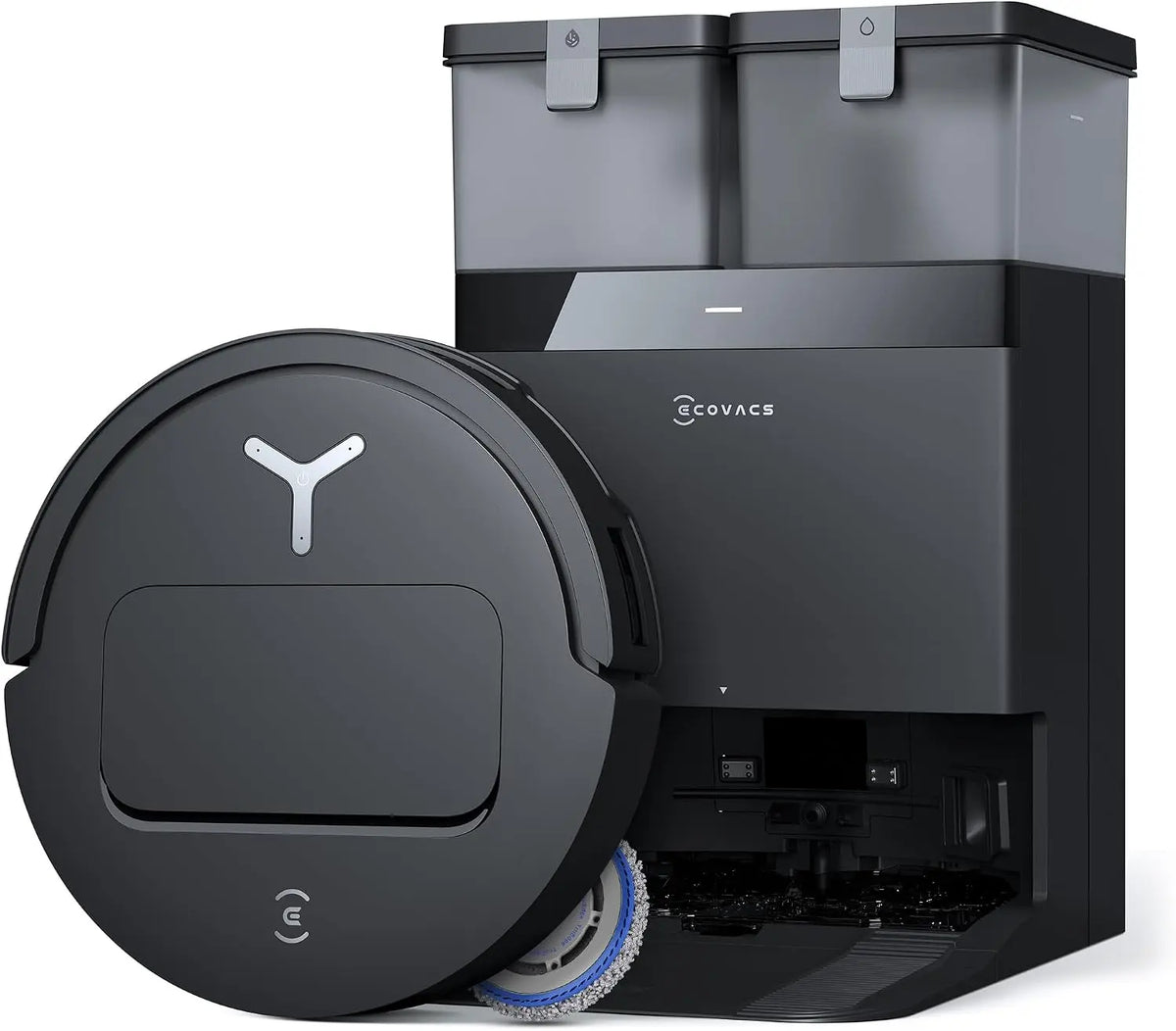 ECOVACS T50 Pro Omni Gen2 Robot Aspirador y fregasuelos, 15000 Pa, adición automática de solución de Limpieza, fregona con Agua Caliente a 75 °C