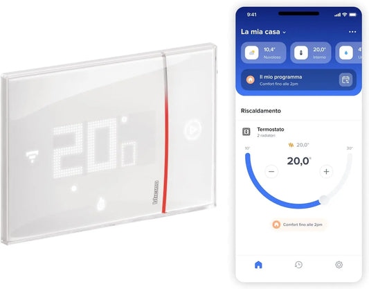 Bticino SXW8002 Termostato WiFi Digital Smarther2 con Netatmo, termostato de Caldera empotrable, programable, Control también Desde la aplicación