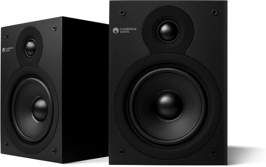 Cambridge Audio SX50, Par de Altavoces compactos pasivos con Cable para Sistema de Cine en casa o HiFi, Negro Mate