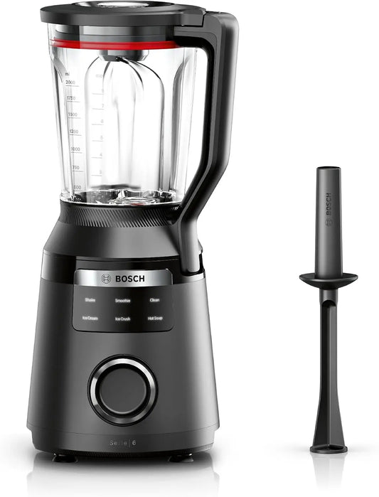 Bosch, Batidora VitaPower, Serie 6, 1.800 W, 6 Programas, Cuchillas ProSpeed, Jarra TritanTM, Negro, MMB6652B