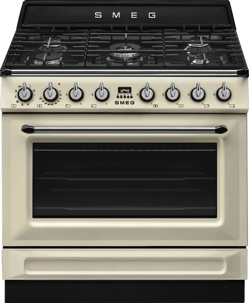 Cocina Gas y Eléctrica SMEG TR90GMP 90cm Crema 5 fuegos