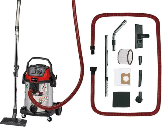 Einhell Aspirador en seco y húmedo TE-VC 2025 SACL (1200 W, Clase de Polvo L, para Polvos con valores MAK >1 MG/m3, 25 L, Limpieza de filtros