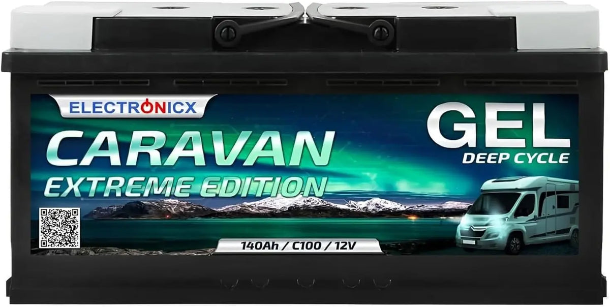 Electronicx GEL 12V 140Ah Caravan Extreme Edition batería de ciclo profundo, batería sellada sin mantenimiento para autocaravana y ocio