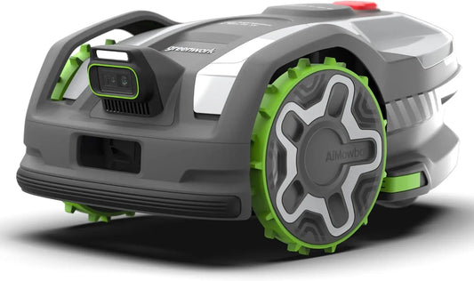 Greenworks C10 Vision+RTK, Cortacésped Robot sin Cable hasta 1000 m2, Mapeo Automático, Detección de Obstáculos 3D-ToF (Día y Noche)
