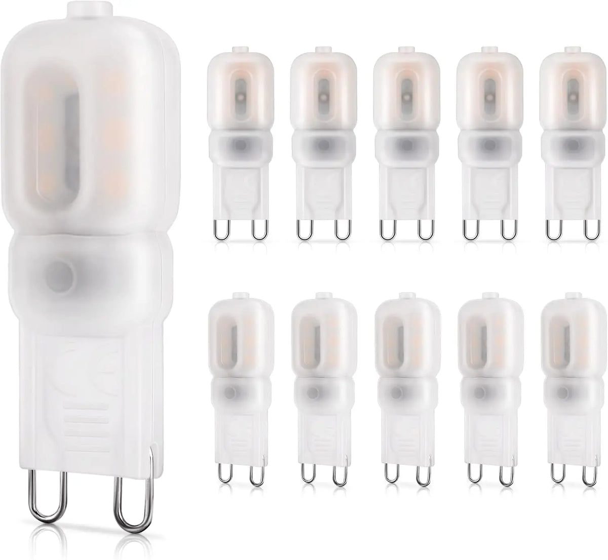 DiCUNO Bombilla LED G9 2W, Blanco cálido 2700K, 200lm, conjunto de 10