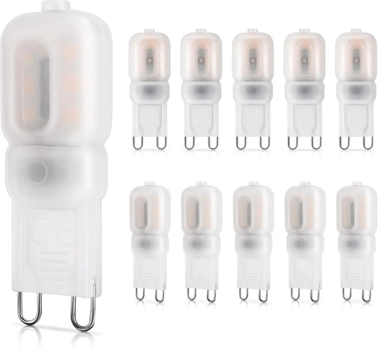 DiCUNO Bombilla LED G9 2W, Blanco cálido 2700K, 200lm, conjunto de 10
