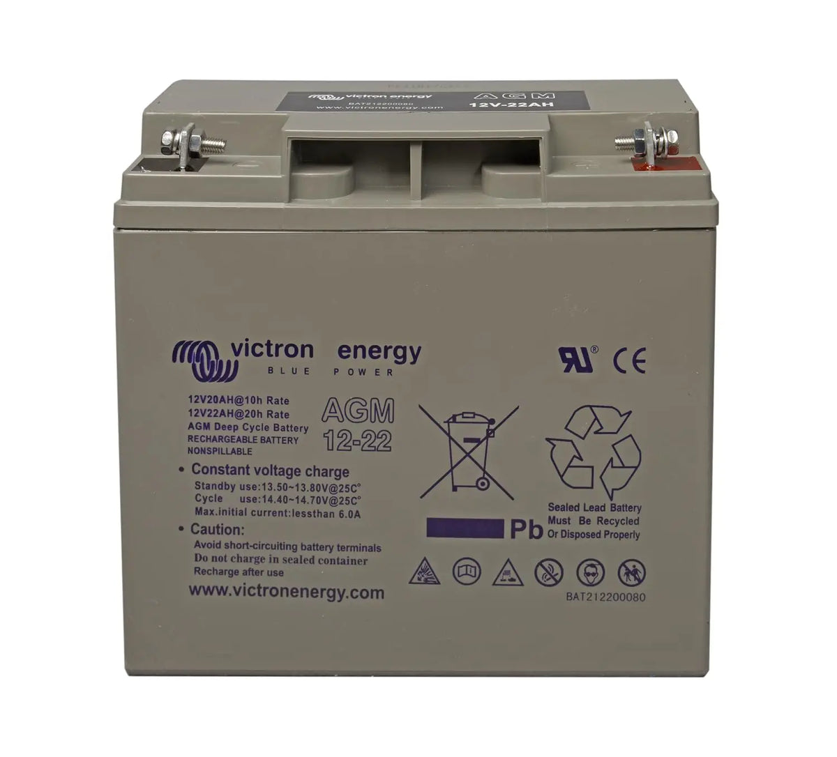 Victron Energy AGM 12-Voltios 22Ah Batería de Ciclo Profundo