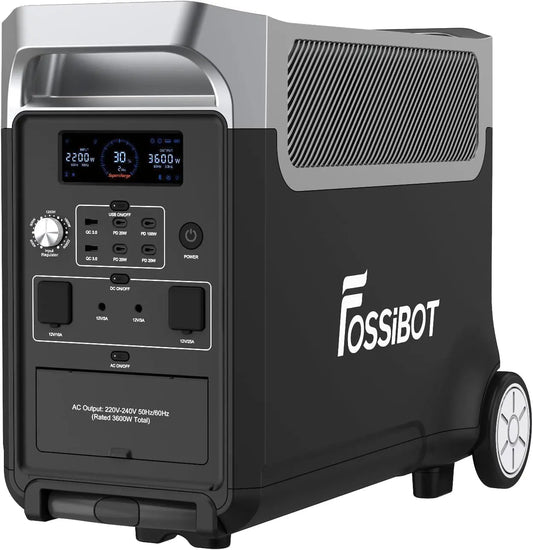 FOSSiBOT F3600 Pro Estacion de Energia Portatil, Batería LiFePO4 de 3840 WH, Ampliable hasta 11, 52 kwh, Salida de CA de 3600 W, Camping