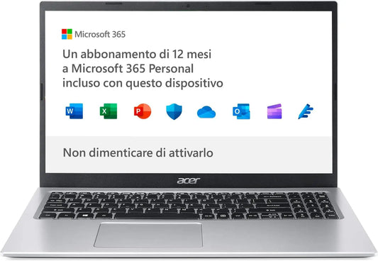 Acer Aspire 1 A115-32-C56R Portátil, Procesador Intel Celeron N4500, 4 GB DDR4, 128 GB eMMC, Pantalla 15, 6' FHD LED LCD, Intel UHD, Microsoft 365