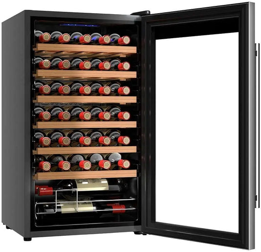 Cecotec Vinoteca 34 botellas Bolero grandsommelier 34030 inox compressor, 80 L, Enfriamiento por compresor, Temperatura regulable de 5 a 18oC