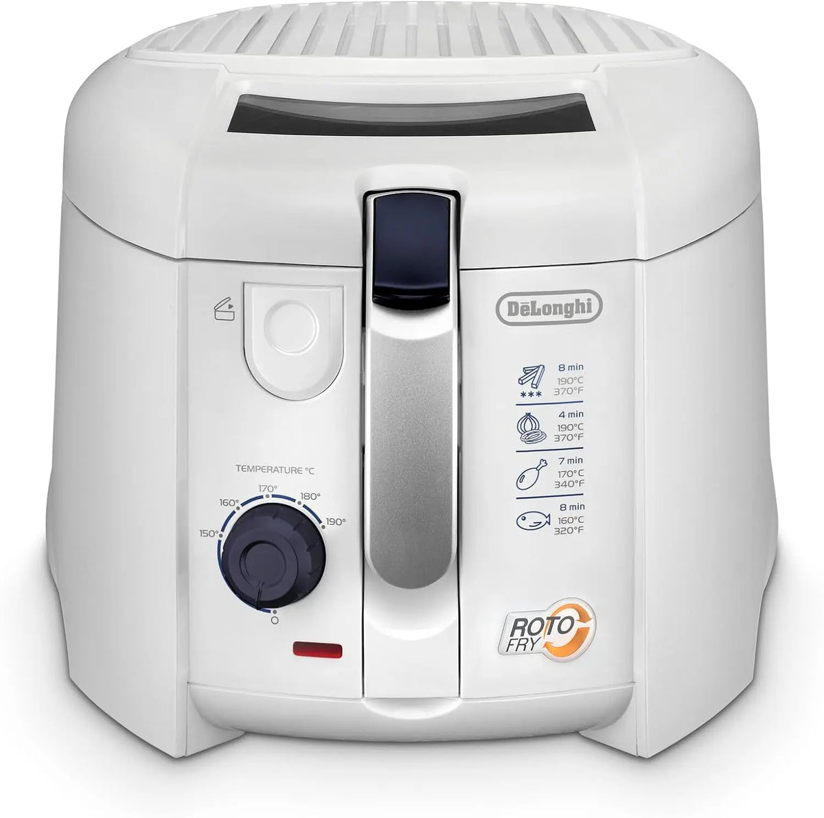 De'Longhi F28211.W1- Freidora RotoFry, 1800 W, 1, 2 litros, acero inoxidable, blanca