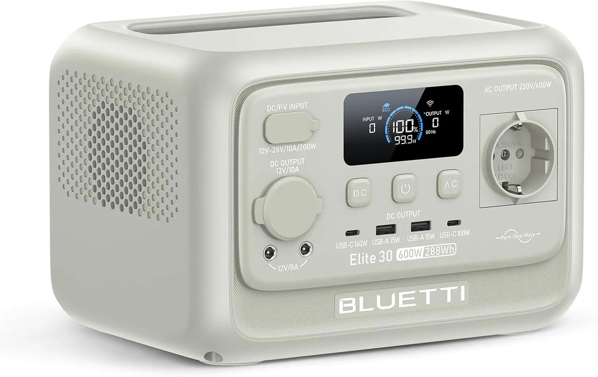 BLUETTI Elite 30 V2 Estación de Energía Portátil 288Wh, Generador Solar