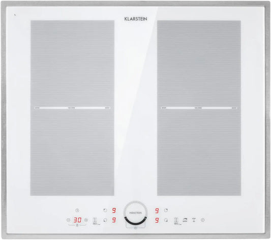 Klarstein Placa Induccion Eléctrica, 9000W, Vitrocerámica Inducción Eléctrica de 5 Fuegos, Placas de Cocción de Sobremesa, Control Táctil