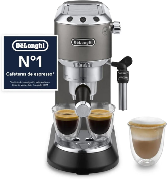 De'Longhi Dedica Style, Cafetera Espresso Manual con Espumador Manual