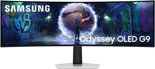 Samsung Odyssey OLED G9 G93SD 49', DQHD, 5120x1440, 240Hz, 0.03ms(GTG), 32, 9, 1, 000, FreeSync Pro, 250 CD/m2, HDMI, HDR10, Pleateado
