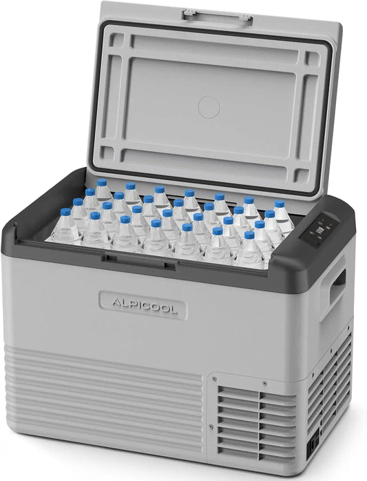 Alpicool 37L Portátil Coche Frigoríficos, Nuevo 2026 de CL40 Nevera Portátil Eléctrica 12/24V DC 100~240 Voltios AC, Hogar, Viajes, Automóvil, Gris