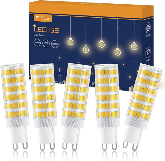 TASMOR Bombilla LED G9 7W, G9 LED Blanco Cálido 3000K