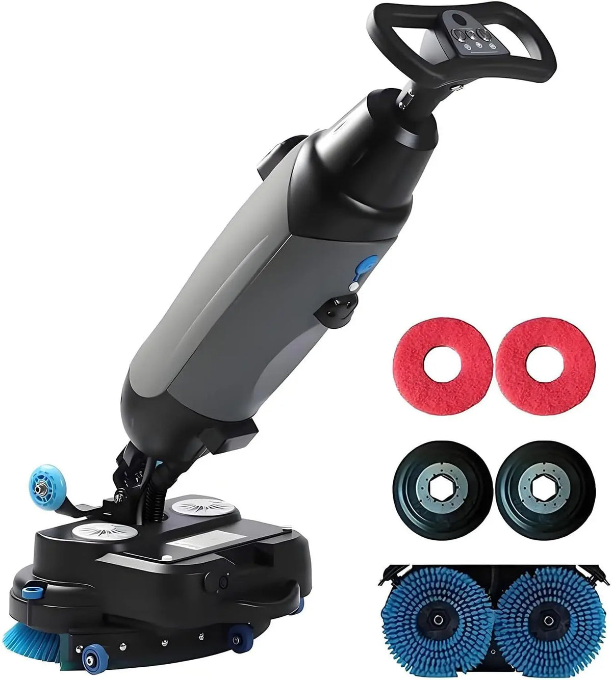 Fregadora de suelos compacta profesional con depósitos separados de 4, 5 L y 7, 5 L, cepillos de limpieza motorizados de 45 cm (18 pulgadas)
