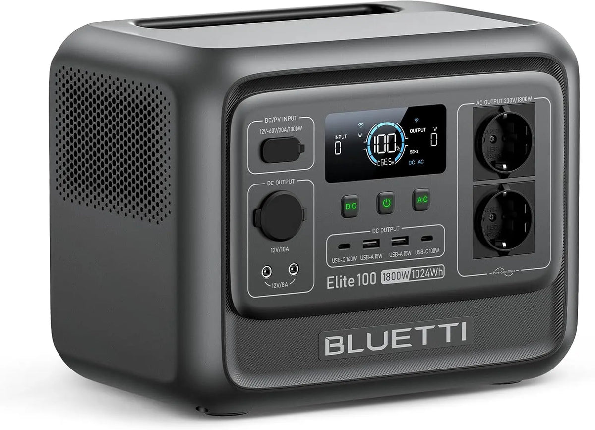 BLUETTI Elite 100 V2 Estación de Energía Portátil 1024Wh, Generador Solar