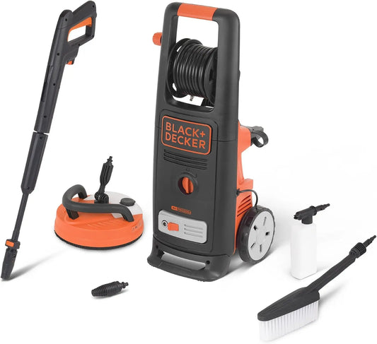 BLACK+DECKER Hidrolimpiadora de Alta Presión BXPW2200PE con Patio limpiador y Cepillo Fijo (2200 W, 150 Bar, 440 l/h)