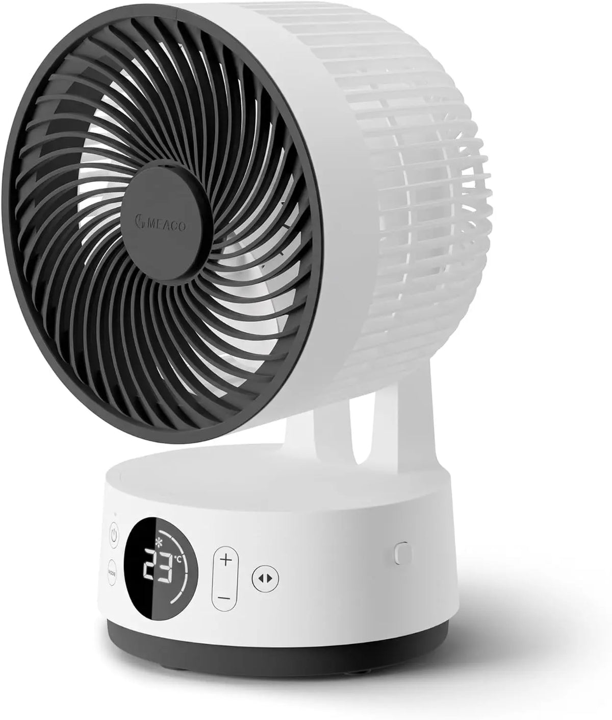 MeacoFan Sefte 6, Brazador de aire con batería (12 velocidades, ultra silencioso a 22 dB, inalámbrico, oscilante, autonomía de 26 horas