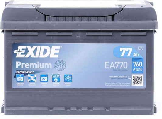 BATERÍA 12V/77AH, 760 CCA, SERIE EXIDE EA770