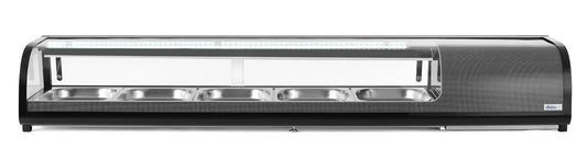 HENDI Vitrina expositora refrigerada de sushi, para mostrador o encimera, expositor y exhibidor profesional de alimentos, 0-12 °C, 132L, 220V, 190W