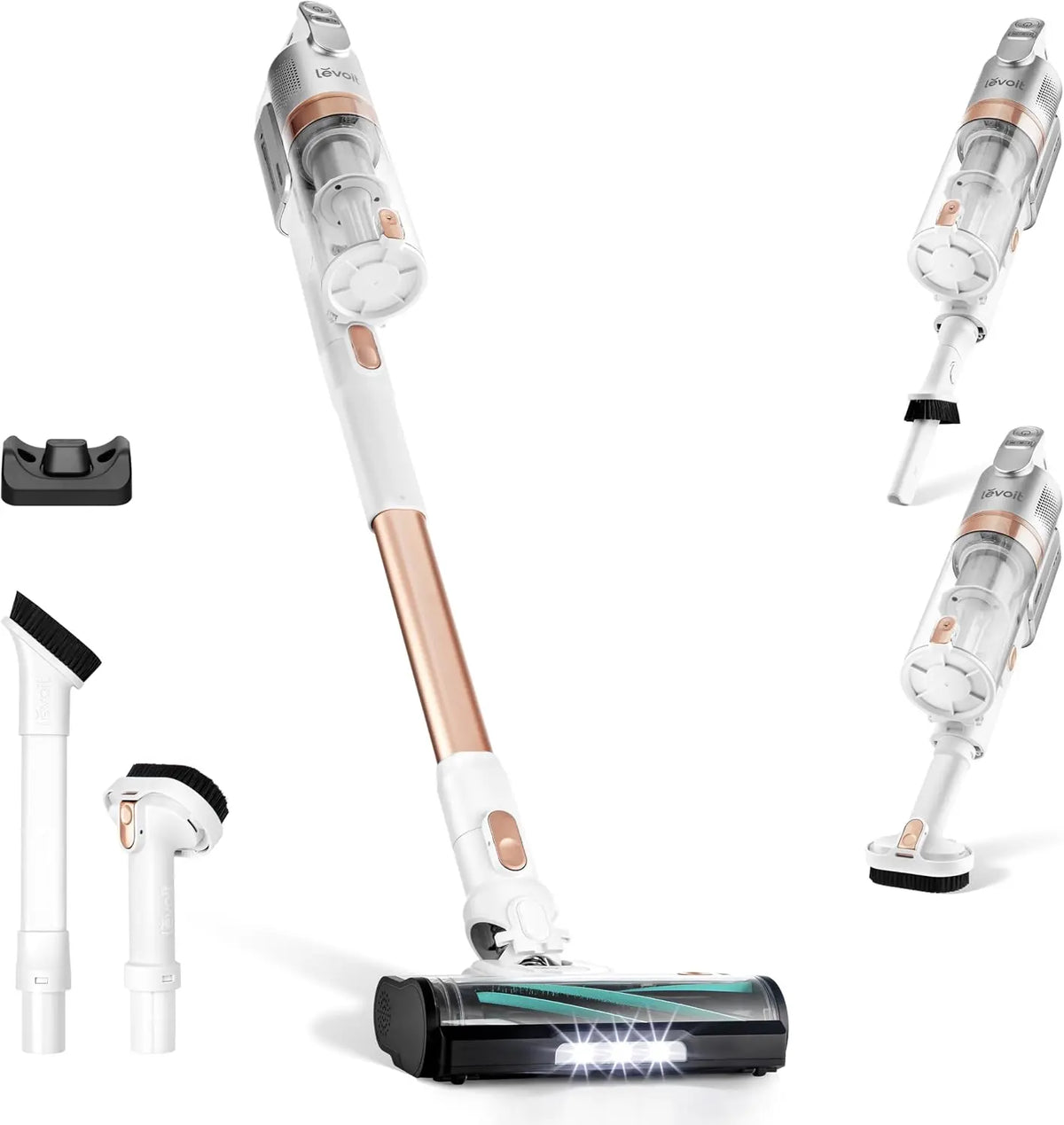 Levoit Aspiradora sin Cable LVAC200, Anti-Enredos, 4 en 1, Ligero, Golden