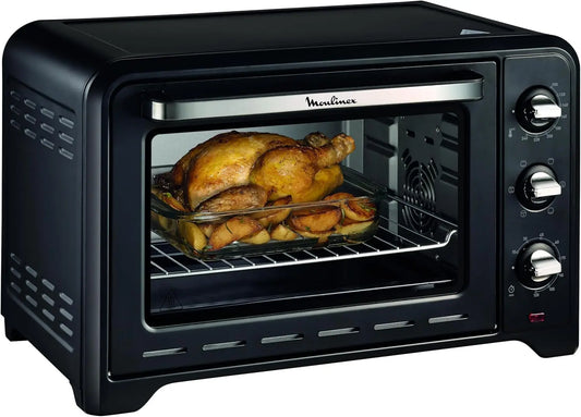 Moulinex Optimo OX4648, Horno de Convección 33 L, 6 Modos de Cocción, Termostato hasta 240 y Temporizador hasta 120 Minutos, Diseño Compacto