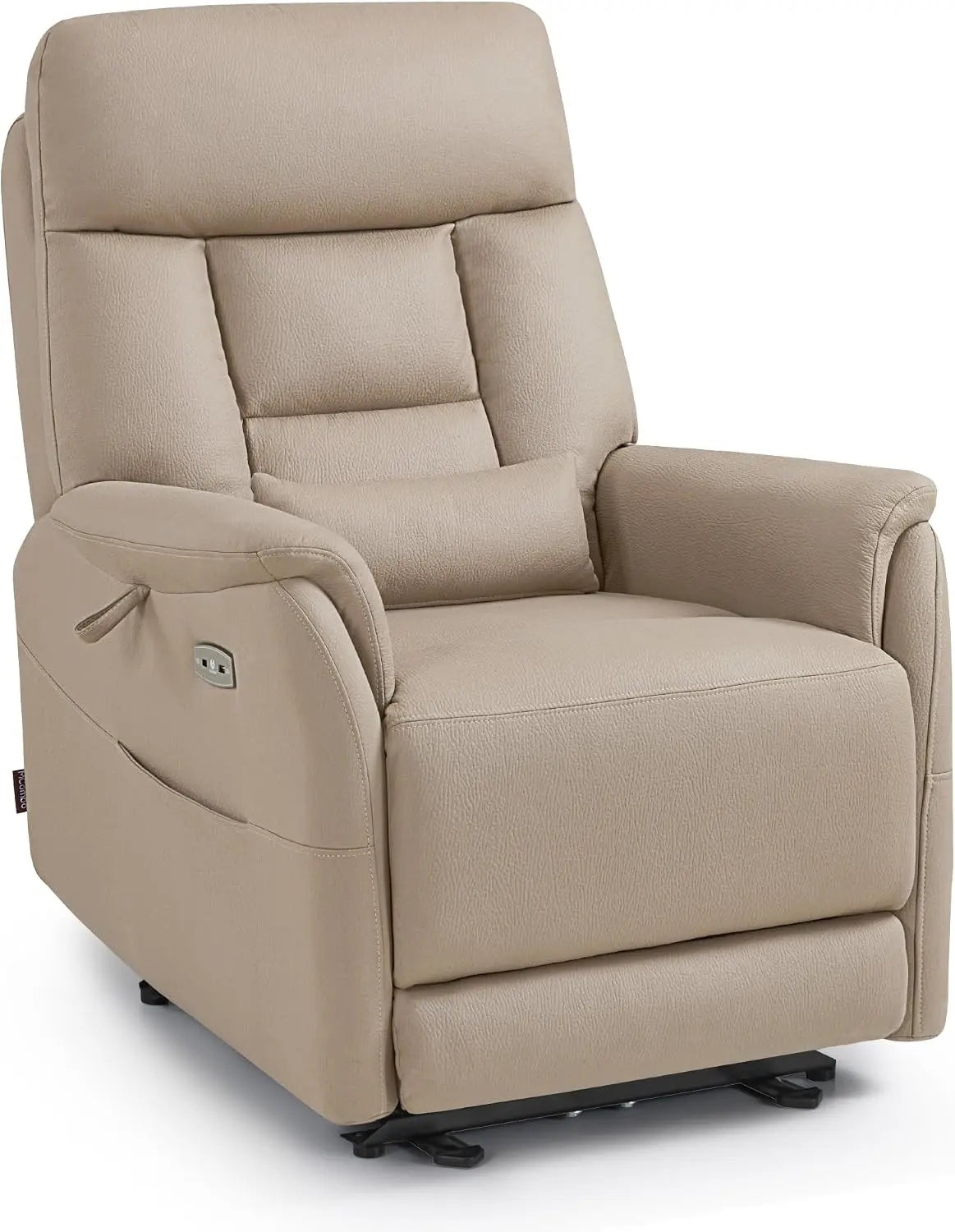 M MCombo Sillón Relax Eléctrico Ajustable, Sillón Relax con Función Reclinable, 3 cm de la Pared, Puertos USB & Tipo-C y Cojín Lumbar, Sala de Estar