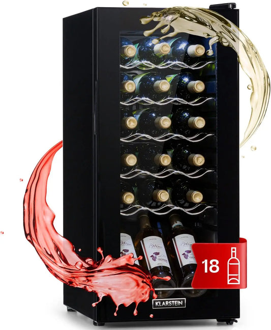 KLARSTEIN Shiraz Vinoteca Negro, 18 Botellas, 50 L, 1 Zona