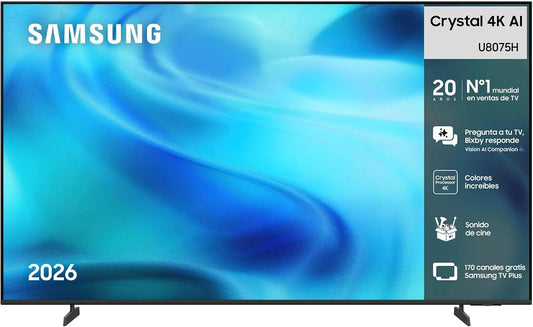 Samsung TV Crystal 4K AI U8075H 85' inteligente TV con IA