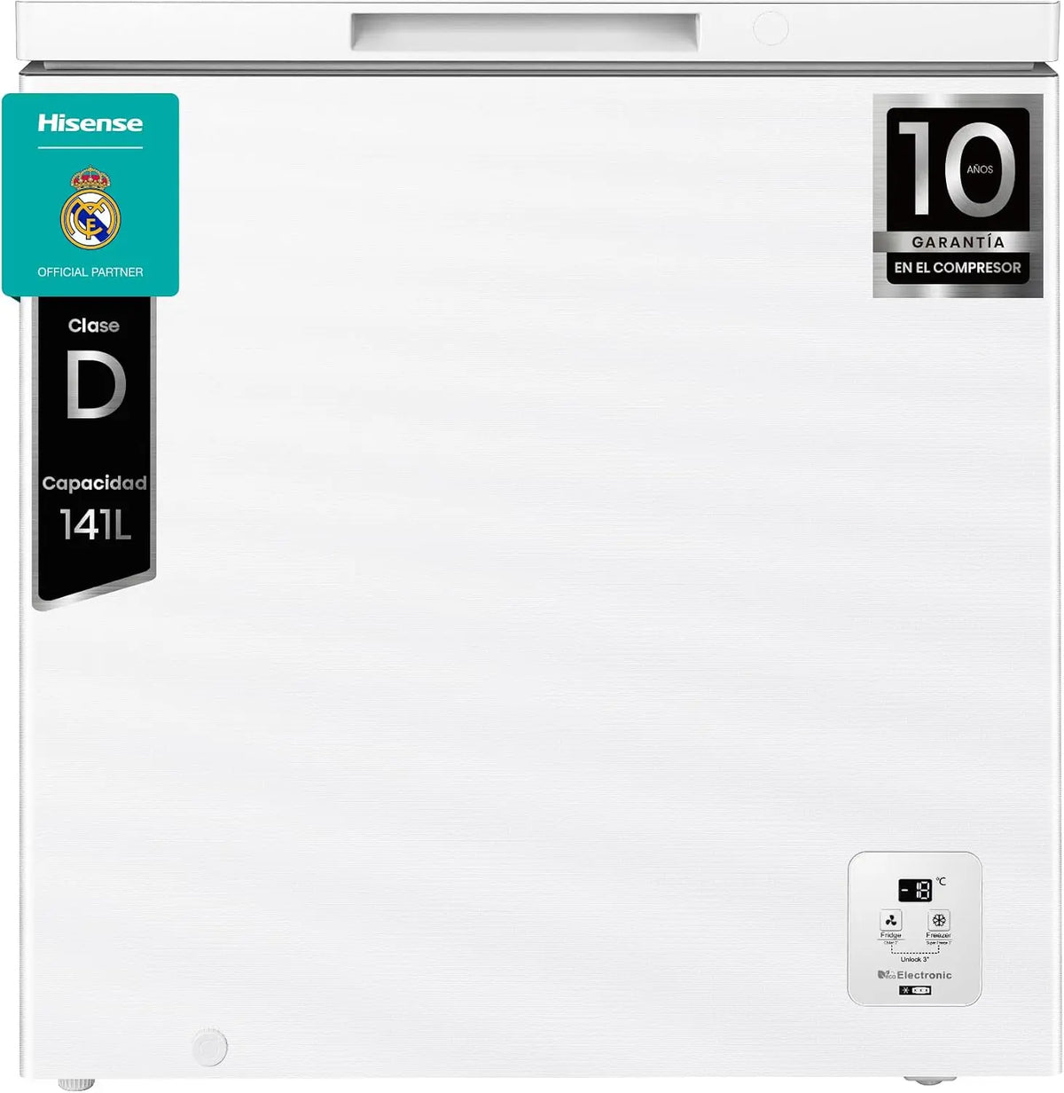 Hisense FT200N1AWDL, Arcón Congelador Horizontal, 198L, 86cm, Congelación 360°, Congelador Convertible, Control Electrónico de Temperatura, Blanco