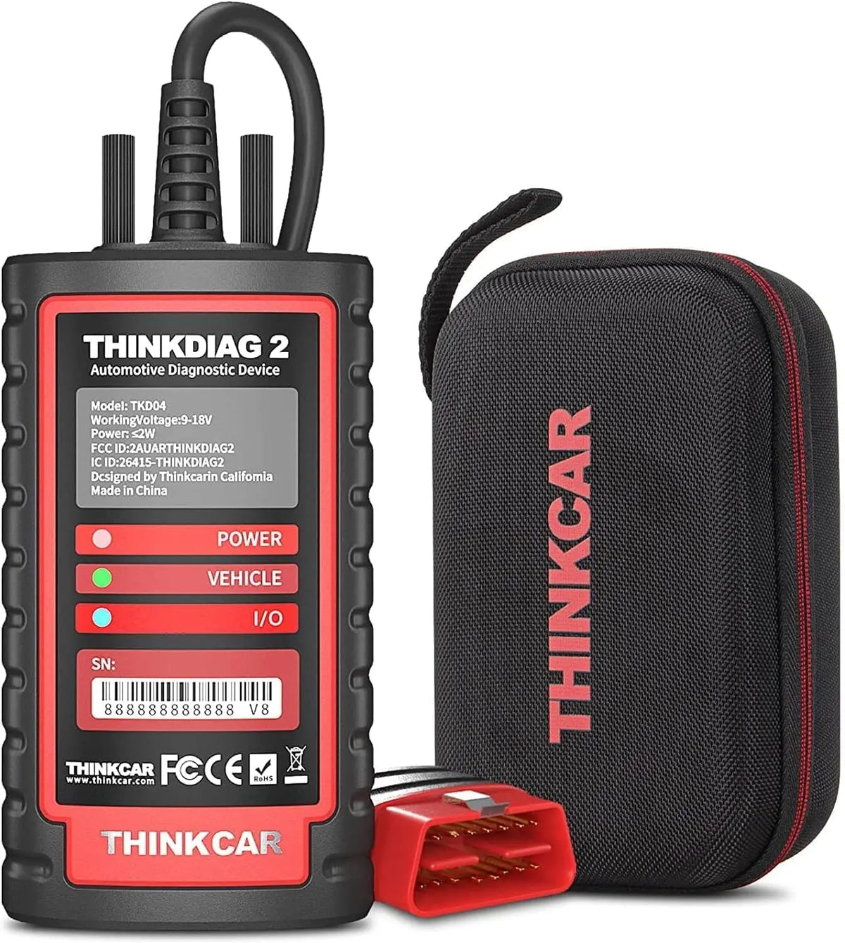 Thinkcar OBD2 escáner Bluetooth 5.0, ThinkDiag 2 Diagnosis Coche Multimarca de Todo el Sistema, Can-FD&16 Funciones de Reset, Auto-Vin