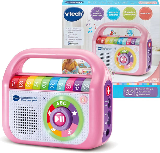 VTech-Baby Reproductor Musical Graba Canta y Baila, Juguete niños +1.5 años