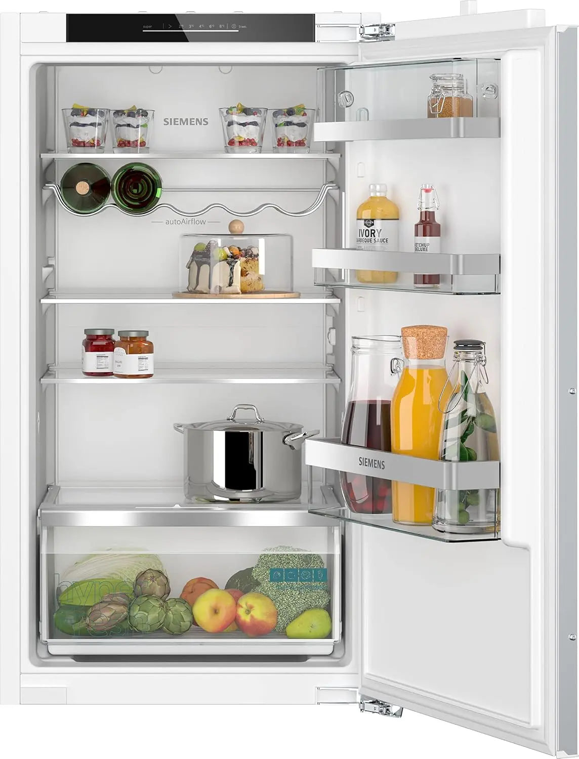 Siemens KI31RADD1 iQ500, Nevera empotrable (102, 5 x 56 cm, nicho, 165 L, fabricada en Alemania, muy silenciosa, hyperFresh Box, frescor prolongado