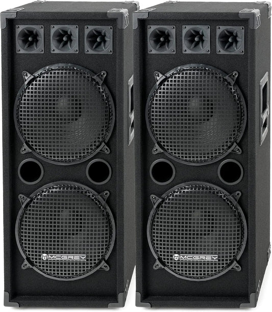 McGrey DJ-2222 Pareja de Altavoces para Sala de Fiestas/DJ 2 x 1000W