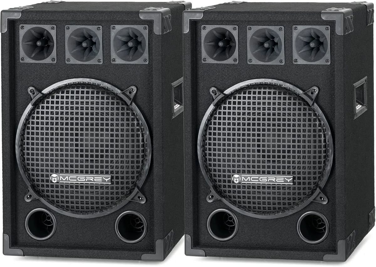 McGrey DJ-1222 Pareja de Altavoces para DJ o Sala de Fiesta 2 x 600W