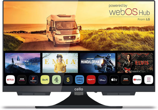 Cello C1924WS inteligente TV 19 Pulgadas 12V para Autocaravana, Caravana y Camper, WebOS, Netflix, Bluetooth, DVB-T2 / DVB-S2